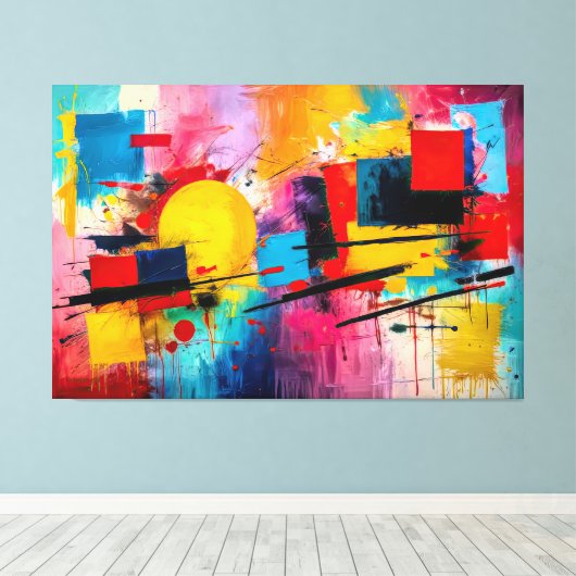 ABSTR_25-057 Abstrakt Art Canvas Print Leinwanddruck (Insitu (Holzboden))