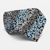 Abstrac pixelig blaugraue schwarze Streifen Muster Krawatte (Gerollt)