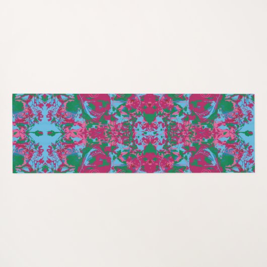 Abstrack Blue Pink Exklusives Muster Yogamatte (Rückseite (Horizontal))