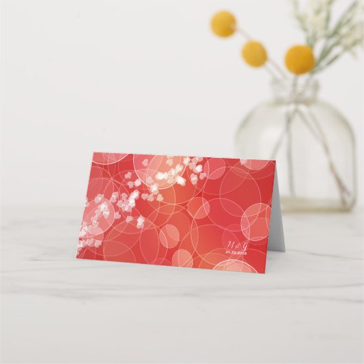 Abstrack Bokeh Liebe Textur Platzkarte (Rückseite)