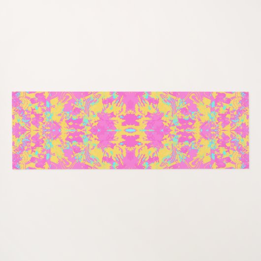 Abstrack Pink Exklusives Modedesign Yogamatte (Rückseite (Horizontal))