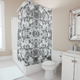 Abstrack Schwarz-Weiß exklusives Modedesign Duschvorhang