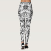 Abstrack Schwarz-Weiß exklusives Modedesign Leggings (Rückseite)
