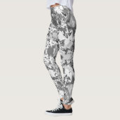 Abstrack Schwarz-Weiß exklusives Modedesign Leggings (Links)