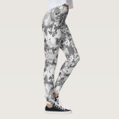 Abstrack Schwarz-Weiß exklusives Modedesign Leggings (Rechts)