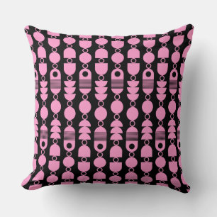Abstract 140823 - Pink auf Schwarz Kissen