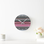 Abstract #1: Pink and grey Runde Wanduhr (Zuhause)