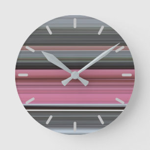 Abstract #1: Pink and grey Runde Wanduhr