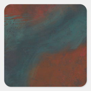 Abstract 1: reds and blues quadratischer aufkleber