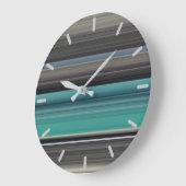 Abstract #1: Teal and grey Große Wanduhr (Winkel)