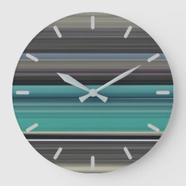 Abstract #1: Teal and grey Große Wanduhr