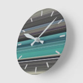 Abstract #1: Teal and grey Runde Wanduhr (Winkel)