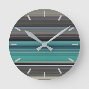 Abstract #1: Teal and grey Runde Wanduhr