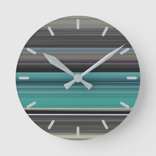 Abstract #1: Teal and grey Runde Wanduhr (Vorderseite)