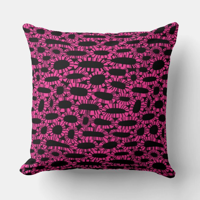 Abstract 250923 - Hot Pink on Black Kissen (Vorderseite)
