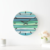 Abstract #2: Aqua blue blue blur Große Wanduhr (Zuhause)