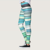 Abstract #2: Aqua blue blue blur Leggings (Links)