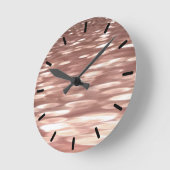 Abstract #3: Copper Rose Gold shimmer Runde Wanduhr (Winkel)