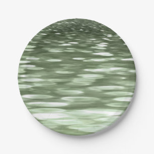 Abstract #3: Olivgrüner Blur Pappteller