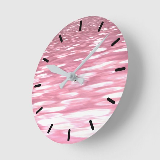 Abstract #3: Pink shimmer Runde Wanduhr (Winkel)