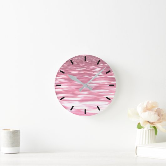 Abstract #3: Pink shimmer Runde Wanduhr (Zuhause)