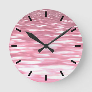 Abstract #3: Pink shimmer Runde Wanduhr