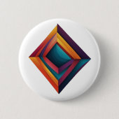 Abstract 3D Geometric Diamond Gradient Art Button (Vorderseite)