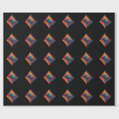 Abstract 3D Geometric Diamond Gradient Art Geschenkpapier (Flach)