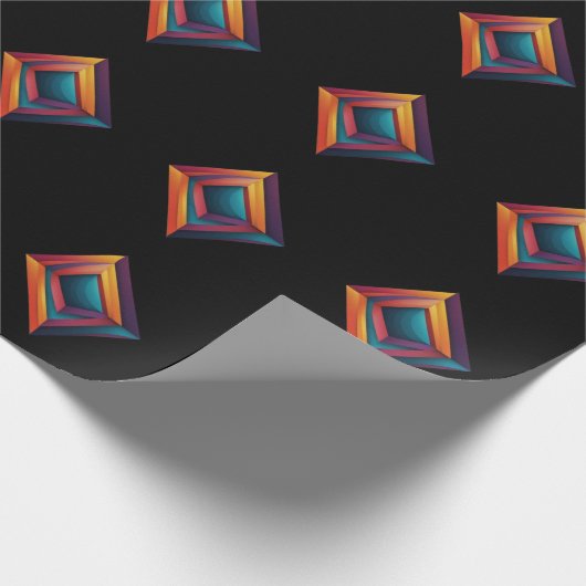 Abstract 3D Geometric Diamond Gradient Art Geschenkpapier (Ecke)