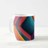 Abstract 3D Geometric Diamond Gradient Art Kaffeetasse (Vorderseite Links)