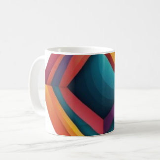 Abstract 3D Geometric Diamond Gradient Art Kaffeetasse