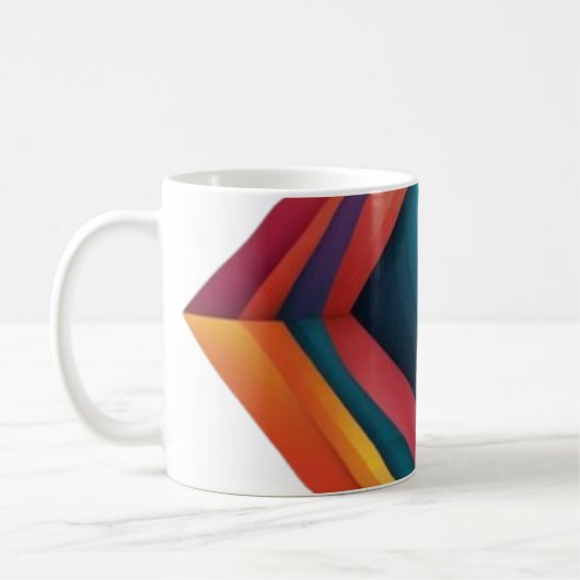 Abstract 3D Geometric Diamond Gradient Art Kaffeetasse (Links)