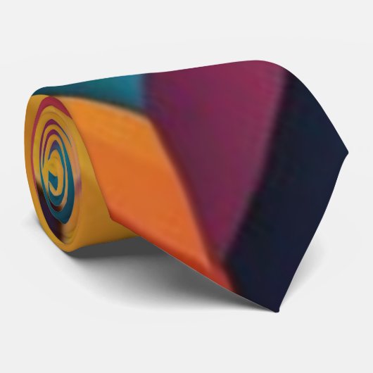 Abstract 3D Geometric Diamond Gradient Art Krawatte (Gerollt)