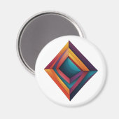 Abstract 3D Geometric Diamond Gradient Art Magnet (Vorderseite/Rückseite)