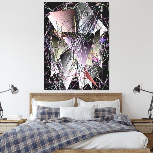 Abstract 3d Geometric Pattern Leinwanddruck (Insitu (Schlafzimmer))