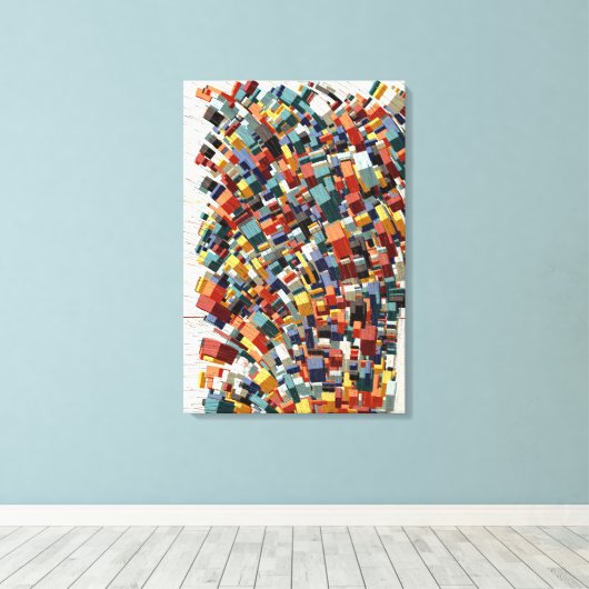 Abstract 3D Geometric Pattern Leinwanddruck (Insitu (Holzboden))