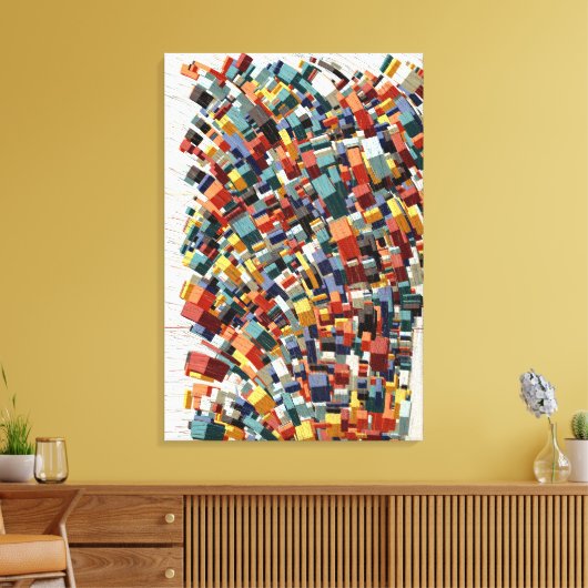 Abstract 3D Geometric Pattern Leinwanddruck (Insitu (Wohnzimmer))