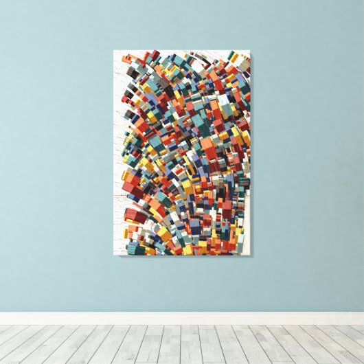 Abstract 3D Geometric Pattern Leinwanddruck (Insitu (Holzboden))