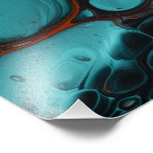 Abstract Acryl Cells Art Cyan Copper Fotodruck (Ecke)