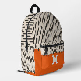 Abstract aesthetic 20s minimal Monogram orange Bedruckter Rucksack