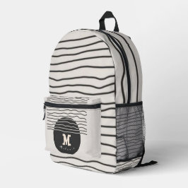 Abstract aesthetic minimal Monogram Modern  Bedruckter Rucksack