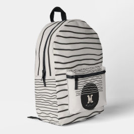 Abstract aesthetic minimal Monogram Modern  Bedruckter Rucksack