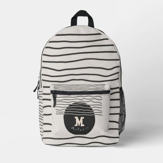 Abstract aesthetic minimal Monogram Modern Bedruckter Rucksack (Vorderseite)