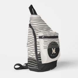 Abstract aesthetic minimal Monogram Modern  Crossbody Bag