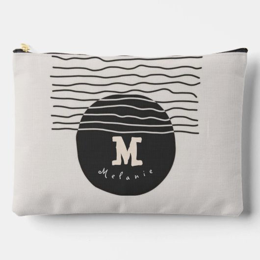 Abstract aesthetic minimal Monogram Modern  Zubehörtasche (Vorderseite)