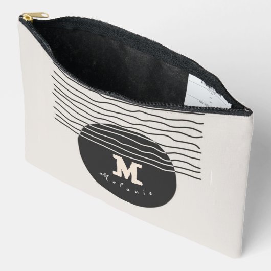 Abstract aesthetic minimal Monogram Modern Zubehörtasche (Offen)