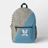 Abstract aesthetic minimal trendy Monogram Bedruckter Rucksack (Vorderseite)