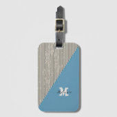 Abstract aesthetic minimal trendy Monogram Gepäckanhänger (Vorderseite Vertikal)