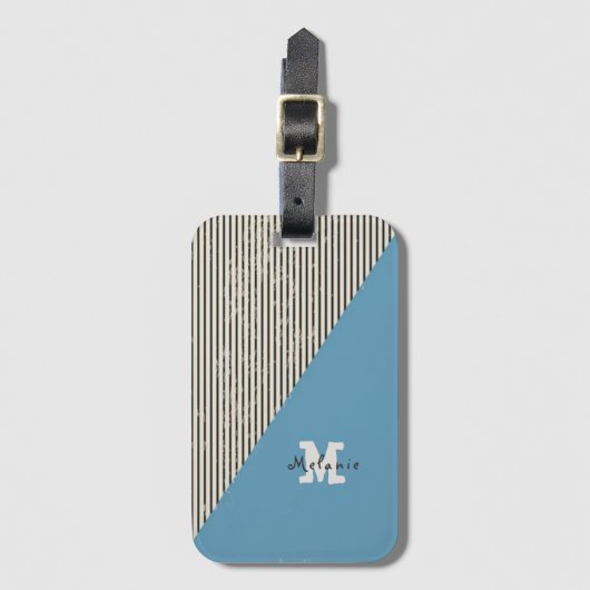 Abstract aesthetic minimal trendy Monogram Gepäckanhänger (Vorderseite Vertikal)