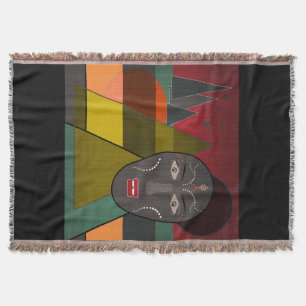Abstract african mask in retro vintage colors decke